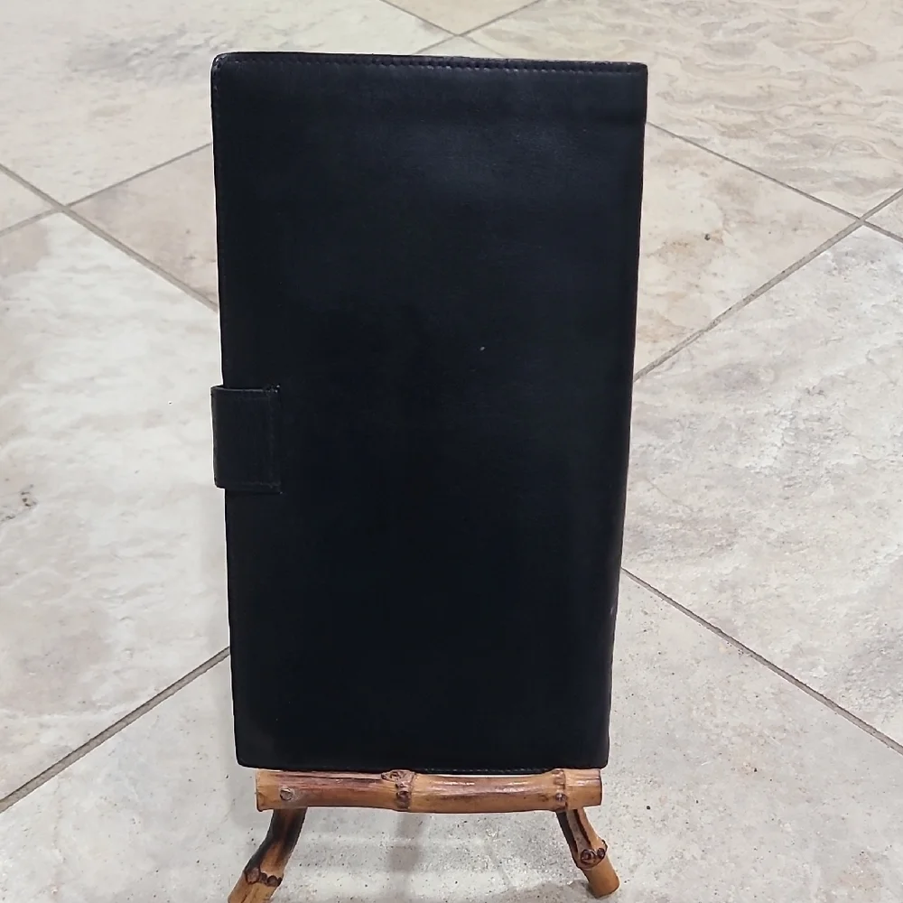 SERMONETA-ROMA Genuine Black Leather Wallet Card Holder.